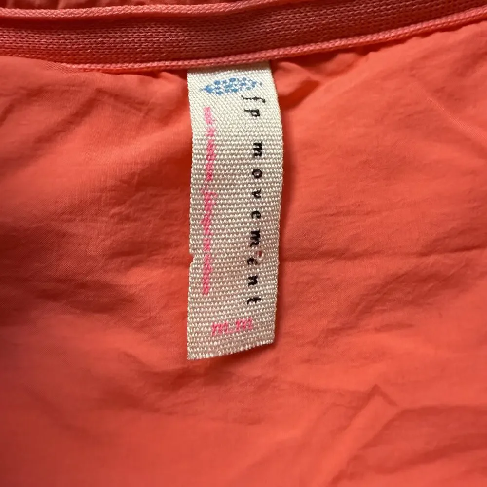 Free People Movement Pippa Packable Puffer Jacket Neon Coral Mango SZ Medium - Picture 7 of 15